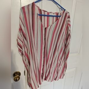 Striped pink button up